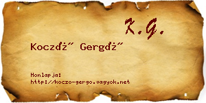 Koczó Gergő névjegykártya