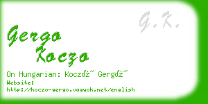 gergo koczo business card